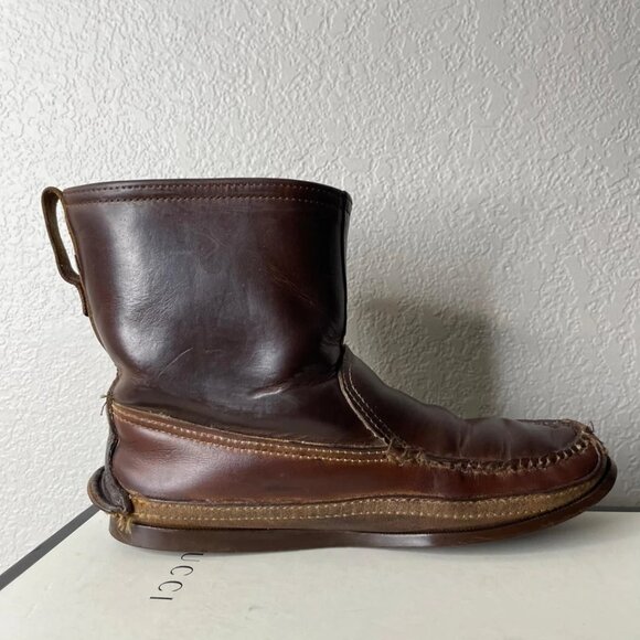 G.H. Bass & Co Wilton Brown Leather Boots Fur Pull On Men's Size 9 US - Picture 2 of 14